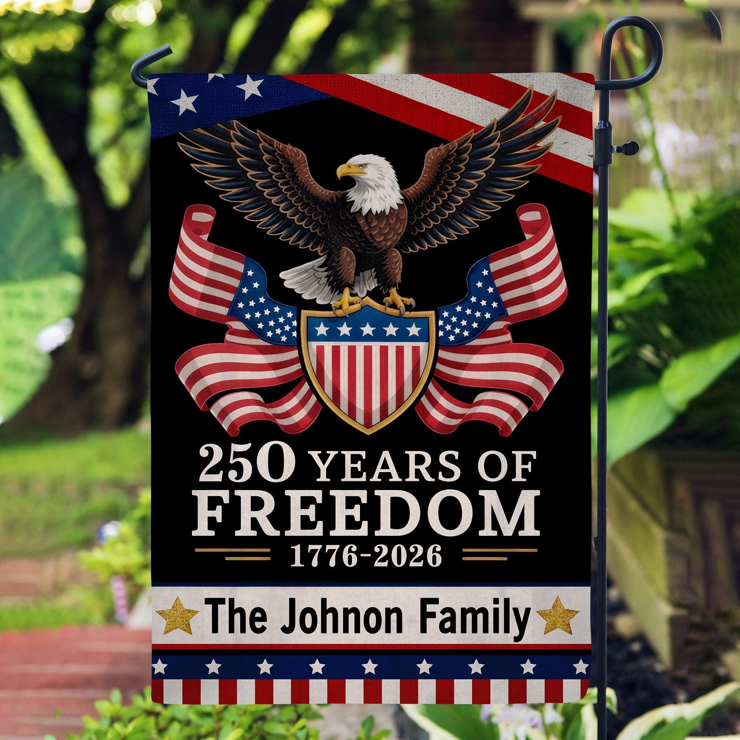Custom Family Name 250 Years America Flag 250th Birthday 1776-2026 Garden Flag Gift for Family