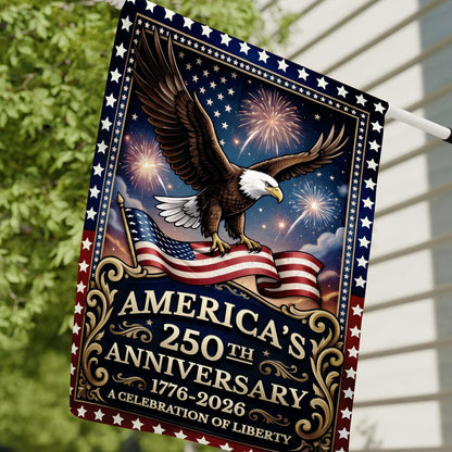 Personalized 250 Years America Garden Flag, USA 1776–2026, Custom Family Name, Outdoor Garden Decor, House Flag 4th of July Gift