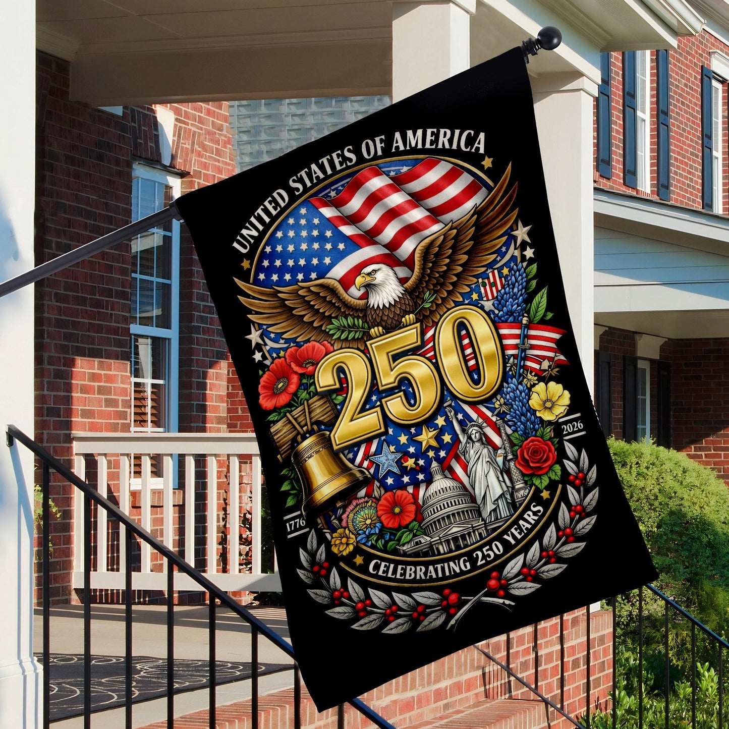 America 250 Semiquincentennial Garden Flag , 250th Anniversary Outdoor Decor Gift, 1776-2026 Commemorative, Gift Patriotic Eagle