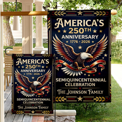 America 250 Semiquincentennial Garden Flag , Happy Birthday 250th Anniversary Flag, 1776-2026 Commemorative, Gift Patriotic Eagle