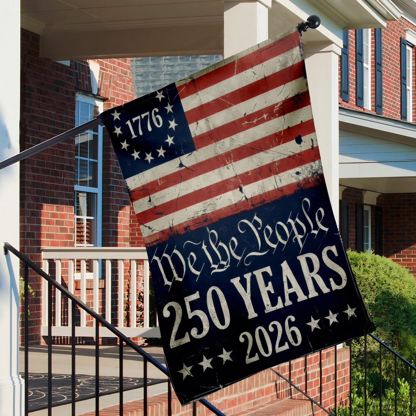 250th America Anniversary Flag , US 250 Years Garden Flag, We The People House Flag, Vintage Independence Day, Patriotic Tee with USA Flag