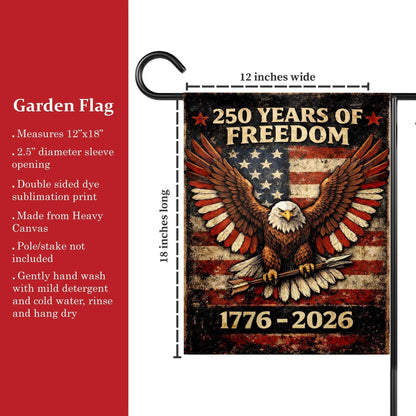USA 250th Anniversary Garden Flag | American Semiquincentennial Flag | Liberty Bell Yard Flag | Independence Day 1776–2026