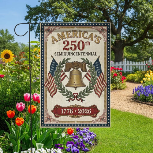 USA 250th Anniversary Garden Flag | American Semiquincentennial Flag | Liberty Bell Yard Flag | Independence Day 1776–2026