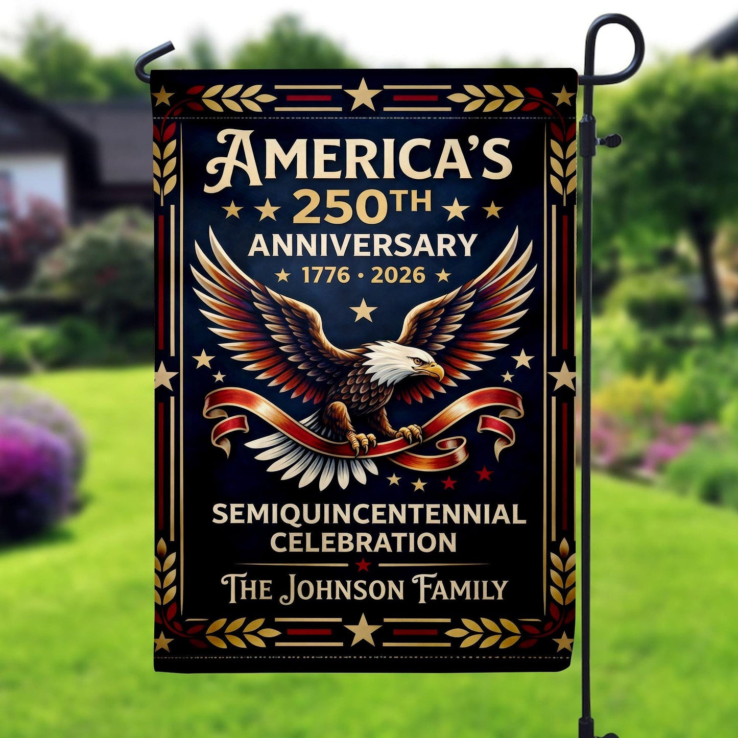 America 250 Semiquincentennial Garden Flag , Happy Birthday 250th Anniversary Flag, 1776-2026 Commemorative, Gift Patriotic Eagle