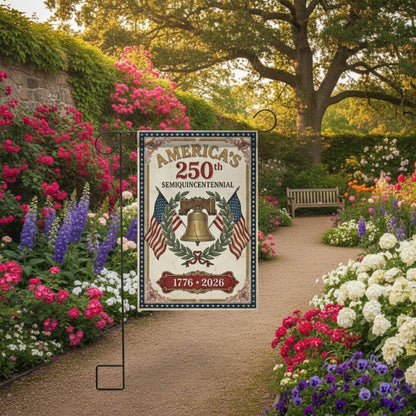 USA 250th Anniversary Garden Flag | American Semiquincentennial Flag | Liberty Bell Yard Flag | Independence Day 1776–2026