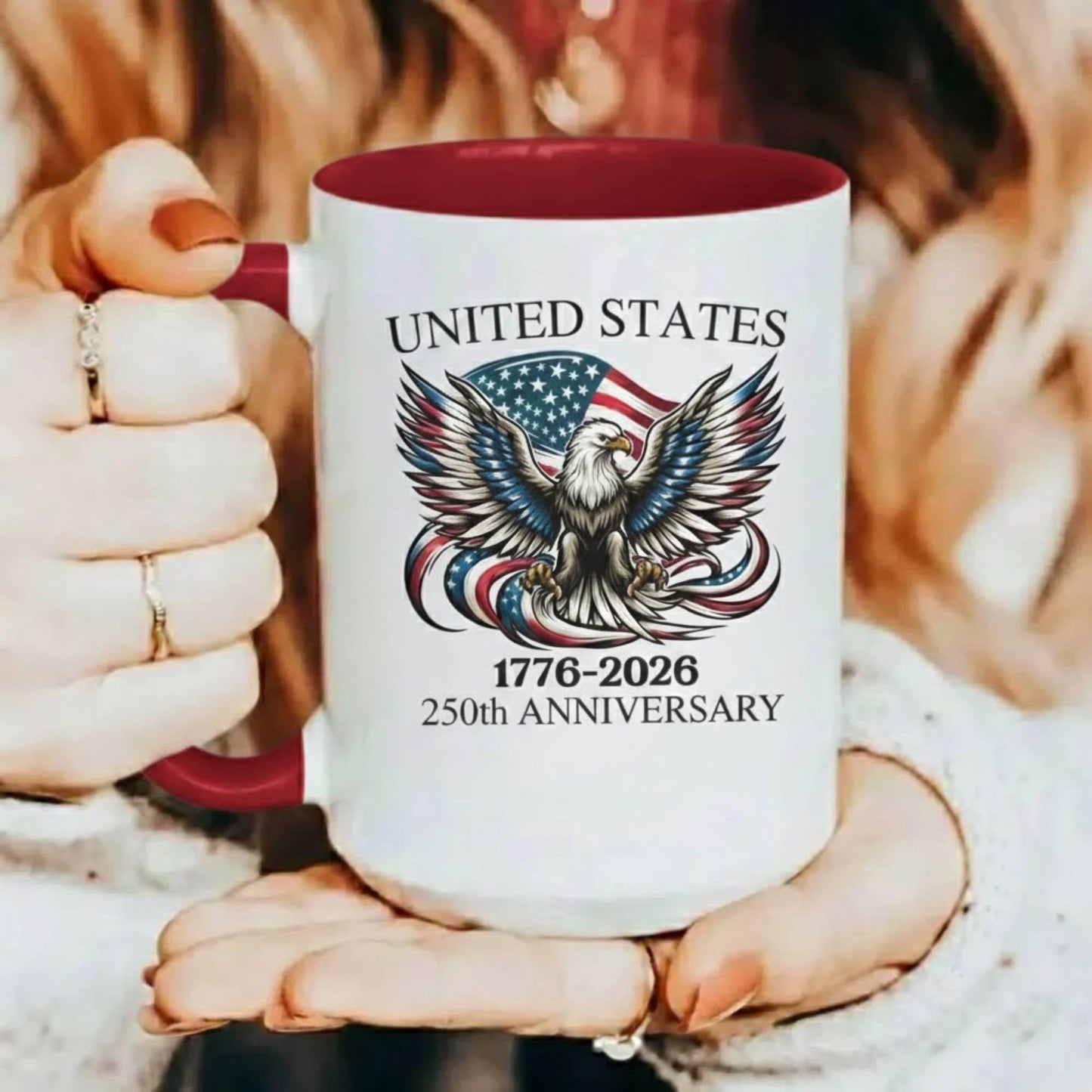 America 250th Anniversary Coffee Mug, 1776-2026 United States Semiquincentennial Celebration, Patriotic Veteran Gift, Freedom Mug