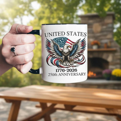 America 250th Anniversary Coffee Mug, 1776-2026 United States Semiquincentennial Celebration, Patriotic Veteran Gift, Freedom Mug