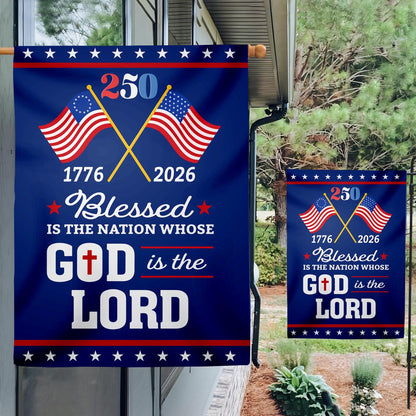Christian God  American 250th Garden Flag, Patriotic Yard Flag Decor 250 Years House Banner,  Christian Patriotic Gift