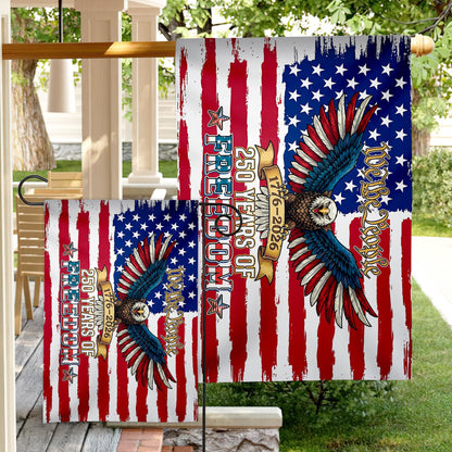 250 Years Freedom USA Flag, 1776–2026 Eagle We The People Flag, American History Patriotic Banner, Outdoor Wall Decor