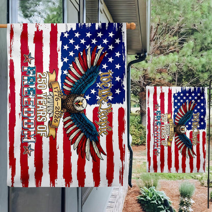 250 Years Freedom USA Flag, 1776–2026 Eagle We The People Flag, American History Patriotic Banner, Outdoor Wall Decor