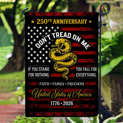 Dont Tread on Me Flag House Flag, USA 250 Years Flag, 250th Anniversary America, Patriotic USA Flag, 250th Independence Day Yard Decor