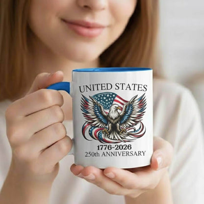 America 250th Anniversary Coffee Mug, 1776-2026 United States Semiquincentennial Celebration, Patriotic Veteran Gift, Freedom Mug