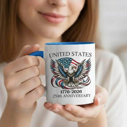America 250th Anniversary Coffee Mug, 1776-2026 United States Semiquincentennial Celebration, Patriotic Veteran Gift, Freedom Mug