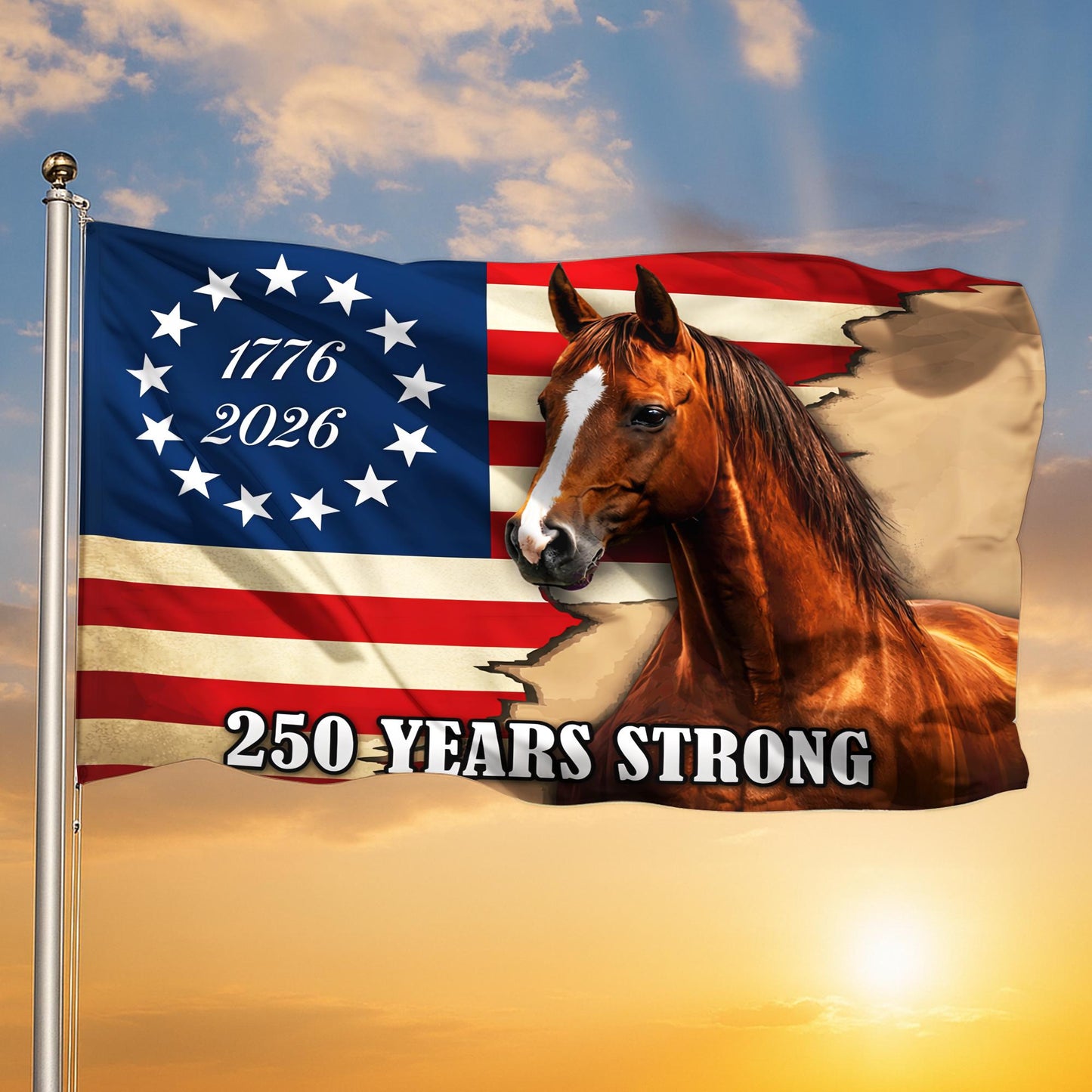 Patriot Horse American Garden Flag, 2026 Patriotic Horse Yard Banner, Semiquincentennial Decor , Veteran Gift Outdoor