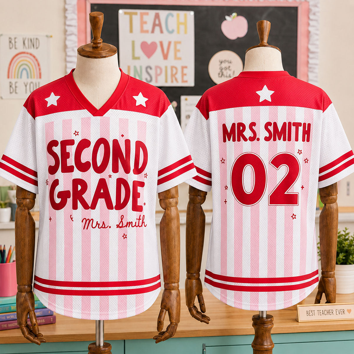 Custom Teacher Mesh Football Jersey, Personalized Back to School Shirt