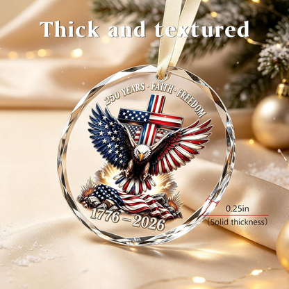 Faith, Freedom & America 250 Years Commemorative 3-Inch Christmas Ornament