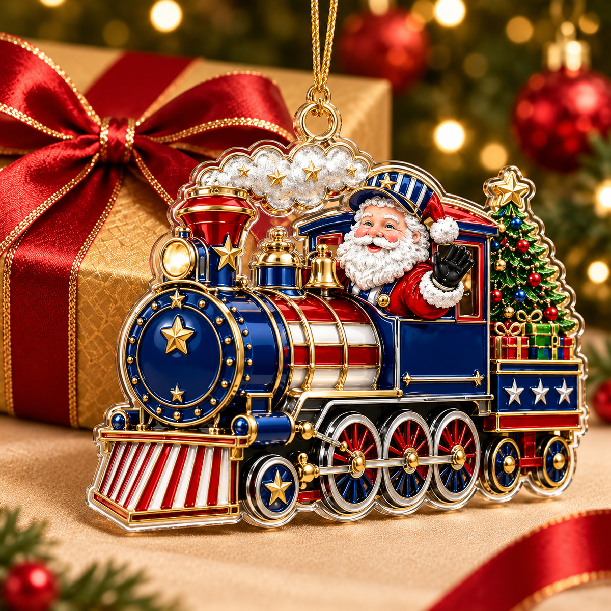 250th Anniversary Christmas Ornament Santa Train.