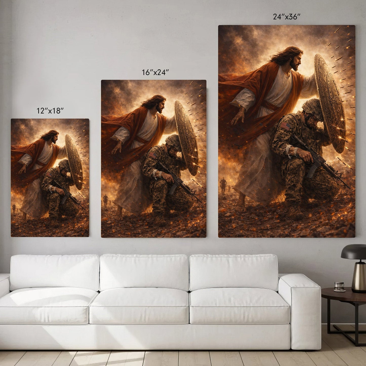 Not Alone in Battle – Jesus Has Your Back Wall Art Poster/Canvas