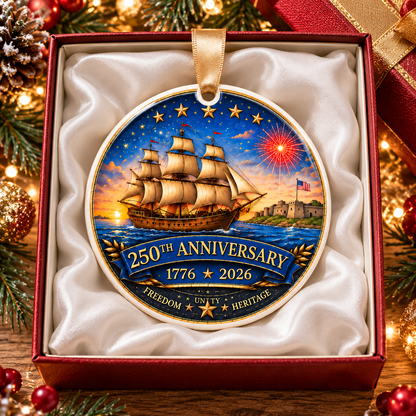 American Heritage 250th Anniversary 3-Inch Sailing Ship Ornament
