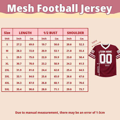 Custom Teacher Mesh Football Jersey, Personalized Name & Number Shirt