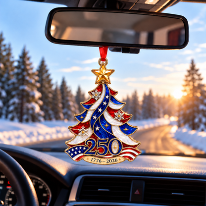 1776–2026 American Flag Christmas Tree Decoration
