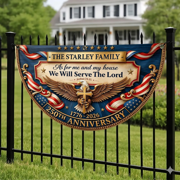 As For Me And My Family We Will Serve The Lord - Personalized Non-Pleated Fan Flag